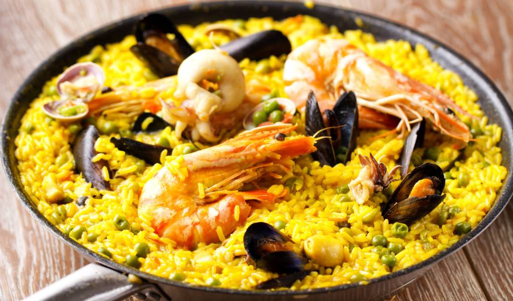 Seafood Spanish Paella on a Pan